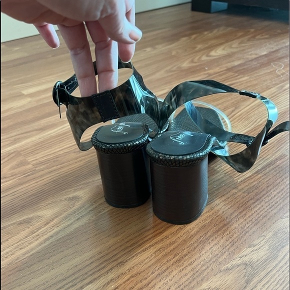 Free People Black Synthetic Transparent Sandals With Heels Size 40 - Picture 11 of 16